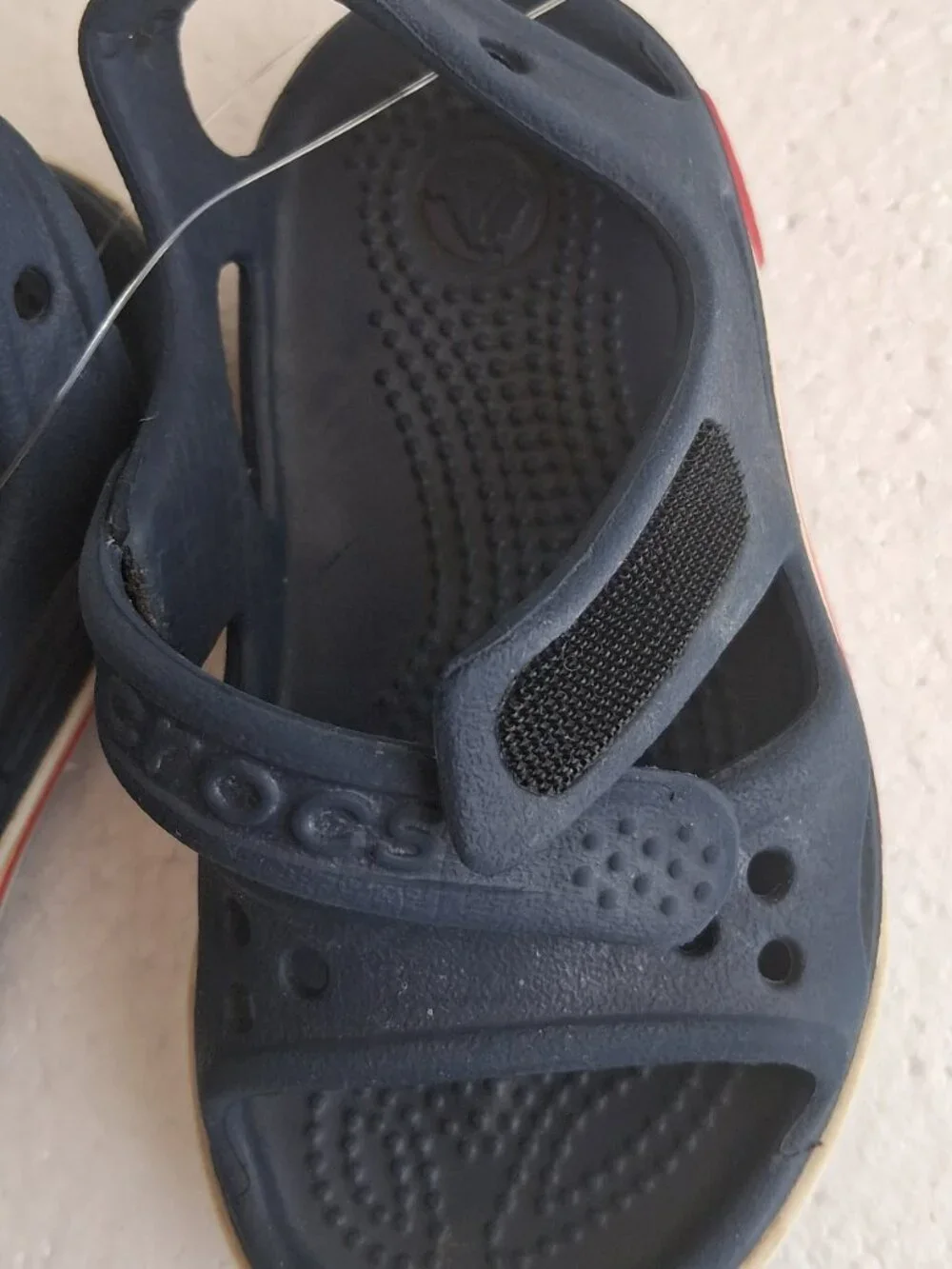 Toddler Unisex Navy Blue Crocs C6 Open Toe Sandals Pre-Owned